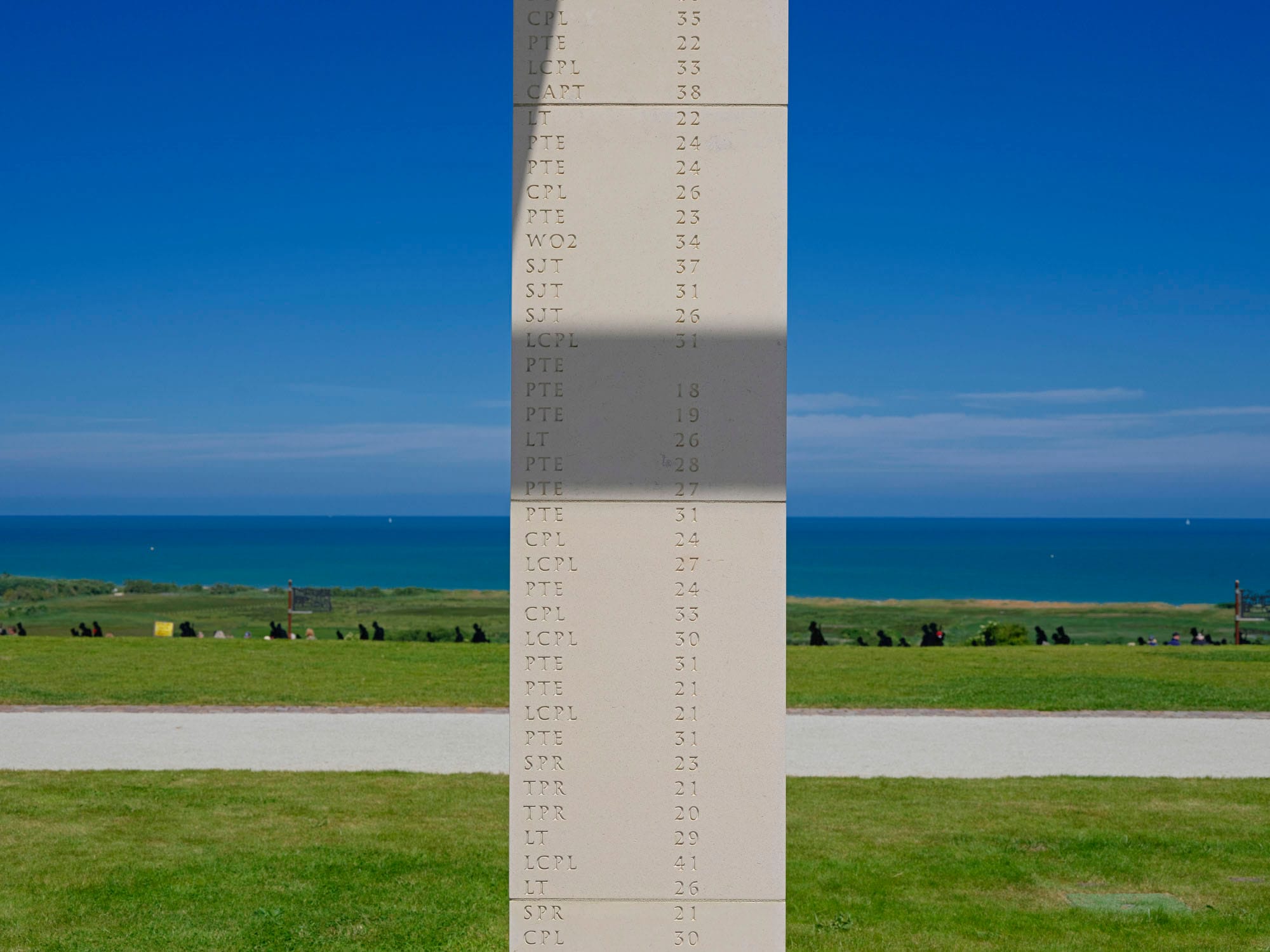 英軍紀念墓園，一條展示陣亡英國士兵的柱。攝影：Vincent Yu