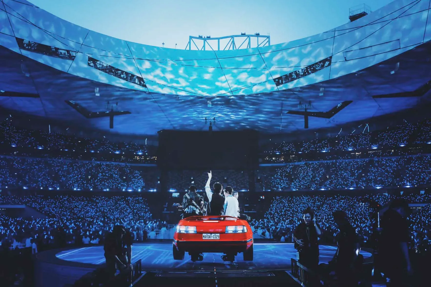 五月天在北京鳥巢的演出。圖片來源：五月天 Facebook Pages