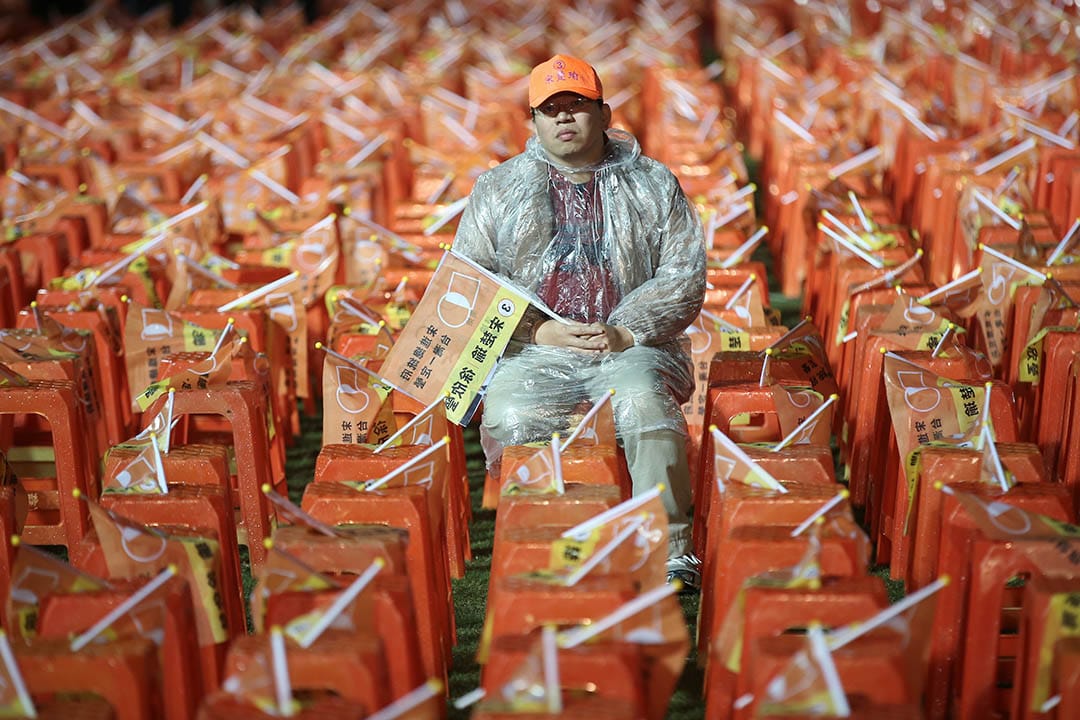 2016年1月15日，台北，支持者出席宋楚瑜造势大会。摄：張國耀/端传媒