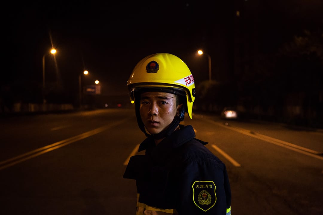 爆炸事件期間執勤的消防員。