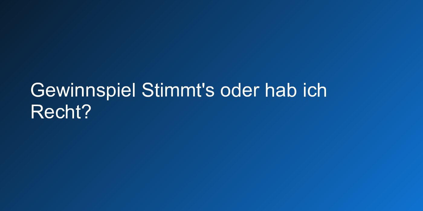 Buchcover "Stimmt's oder hab ich Recht?"