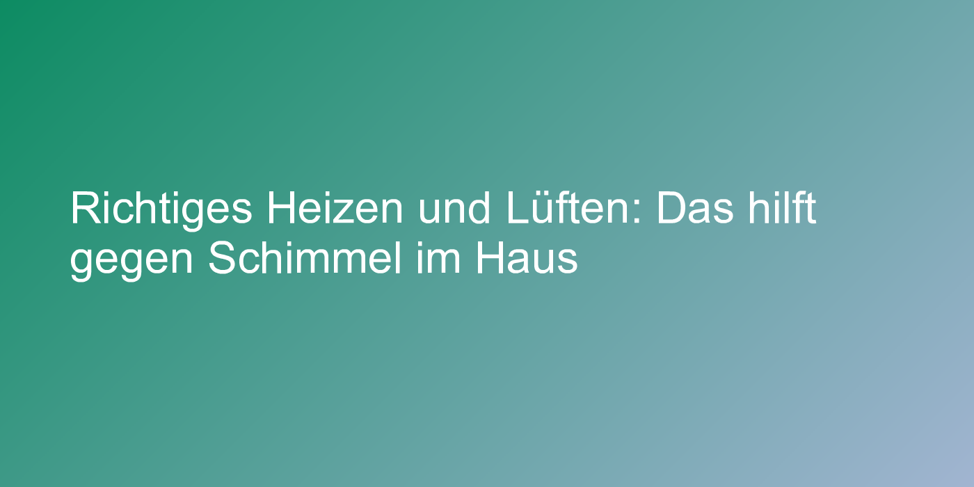 Das hilft gegen Schimmel im Haus