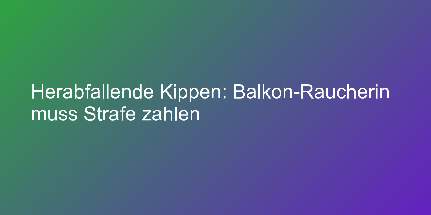 Strafe für Raucher