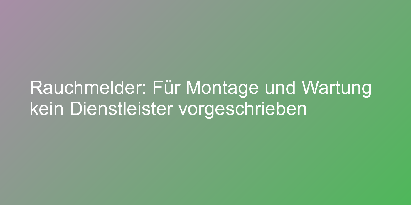 Installation von Rauchmeldern