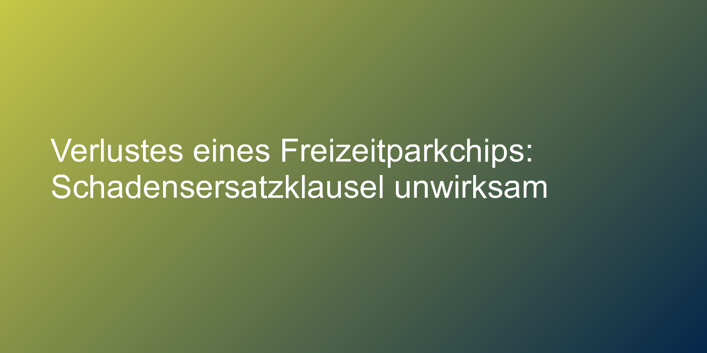 Chipanhänger im Freizeitpark verloren