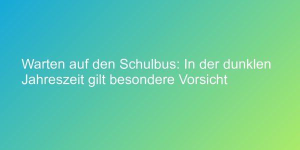 Sicherheit an der Bushaltestelle