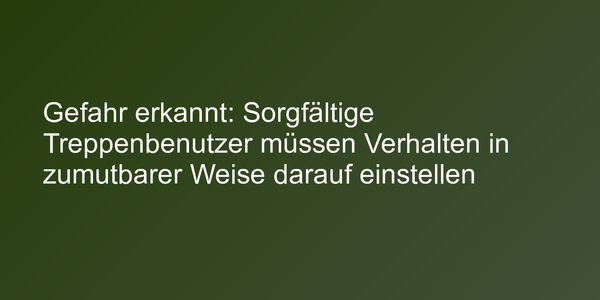 Sturz auf der Treppe zu einer Arztpraxis
