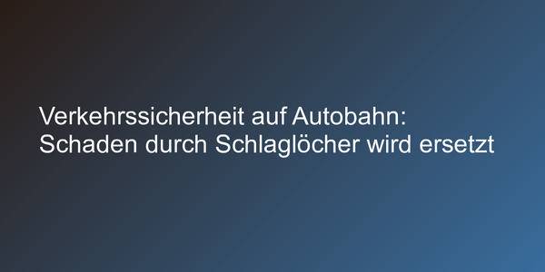 Schaden durch Schlagloch