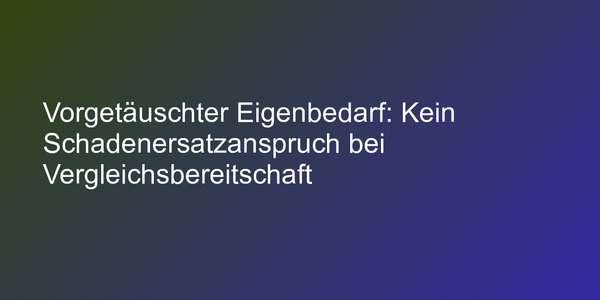 Kündigung wegen Eigenbedarfs