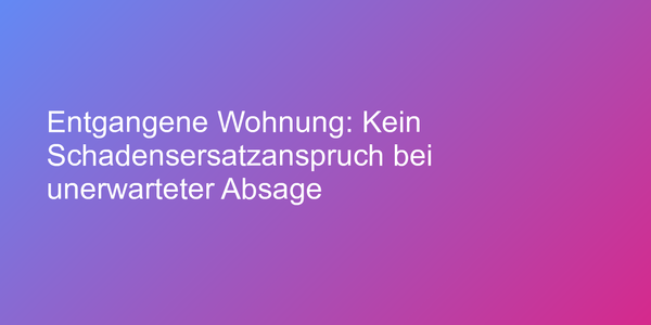 Gleichbehandlungsgesetz bei Wohnungsvergabe