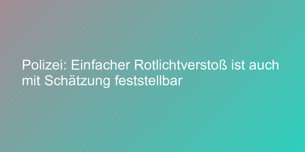 Polizei: Einfacher Rotlichtverstoß ist auch mit Schätzung feststellbar