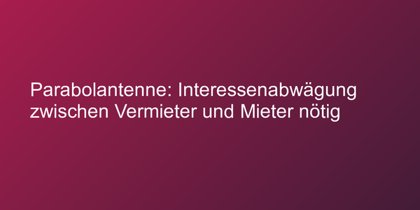 Urteil zu Sat-Schüssel auf Dachterasse