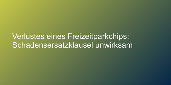 Chipanhänger im Freizeitpark verloren
