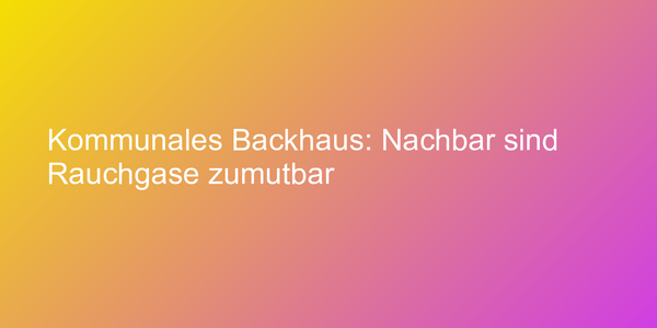 Urteil zu Rauchbelästigung