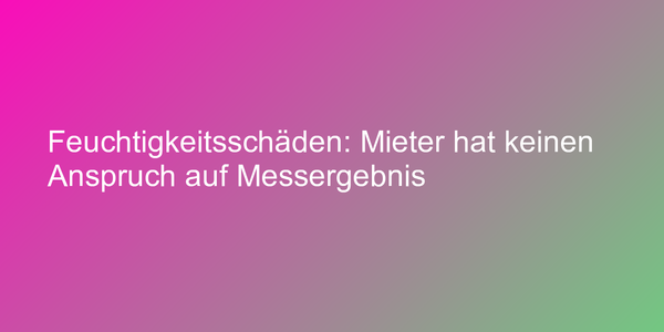 Ergebnisse einer Klimamessung