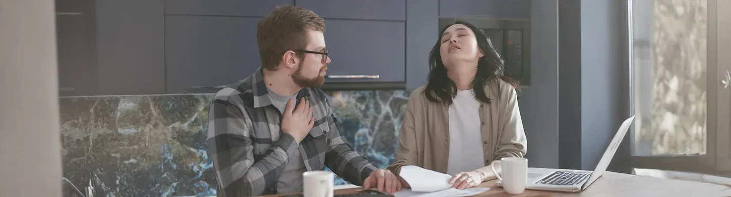 A struggling job seeker and their accountability partner working together.