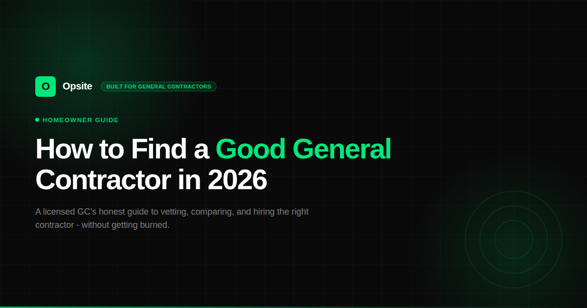 How to Find a Good General Contractor in 2026