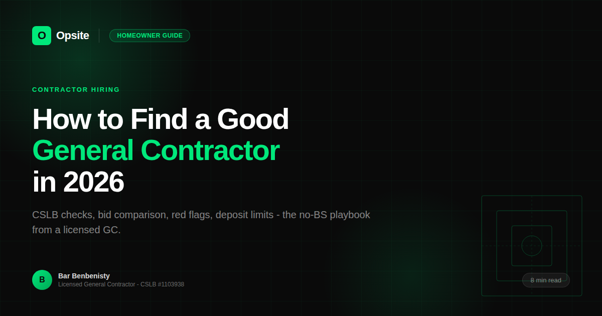 How to Find a Good General Contractor in 2026