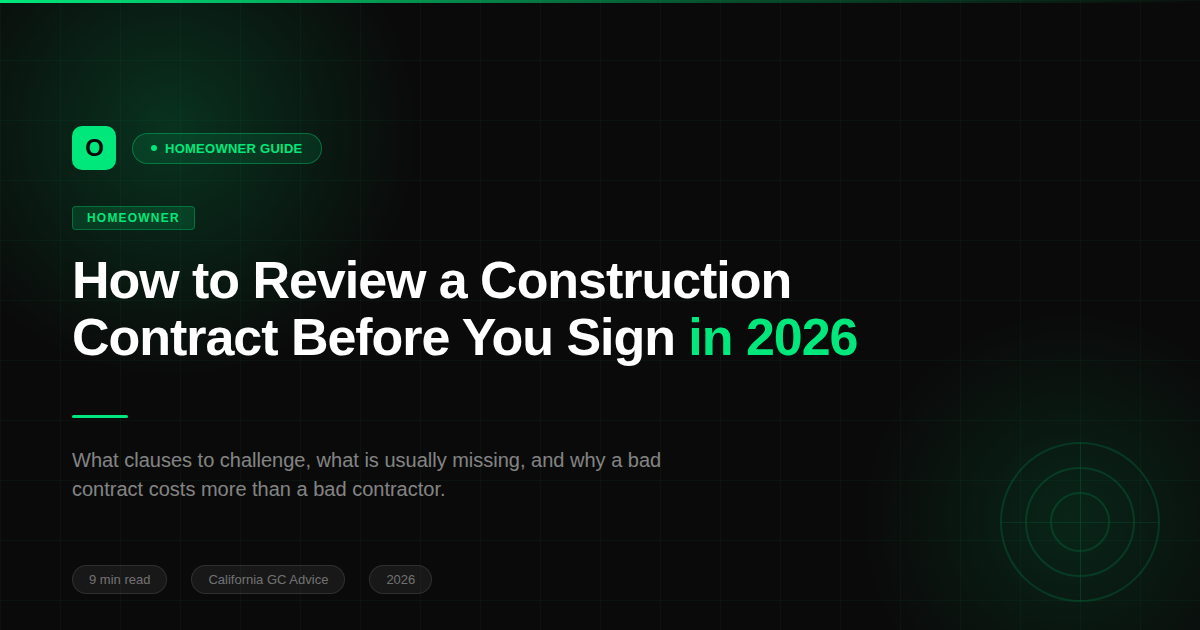 How to Review a Construction Contract Before You Sign in 2026
