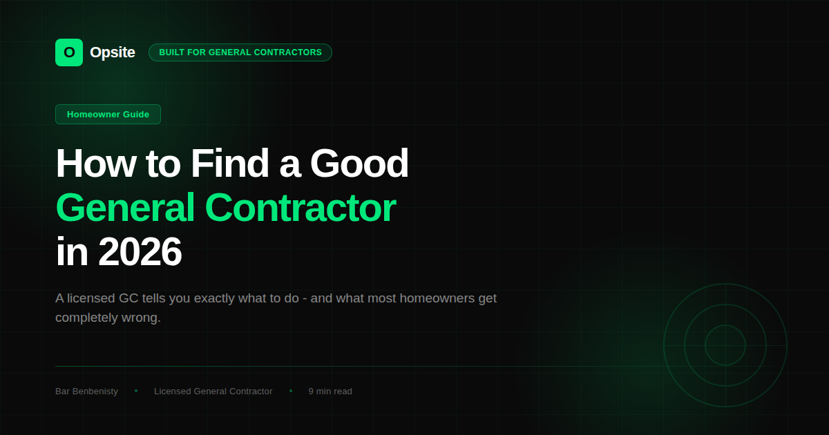 How to Find a Good General Contractor in 2026