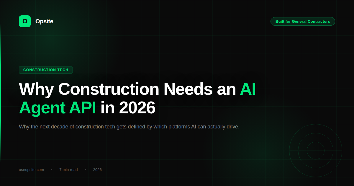 Why Construction Needs an AI Agent API in 2026
