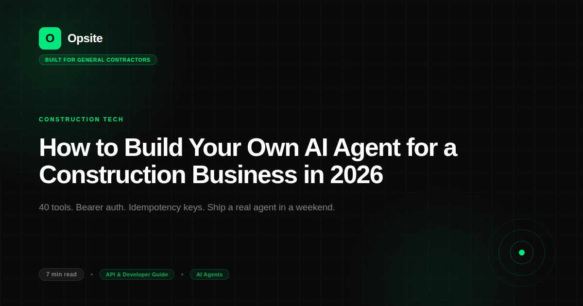 How to Build Your Own AI Agent for a Construction Business in 2026