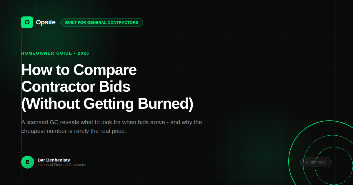 How to Compare Contractor Bids in 2026 (Without Getting Burned)