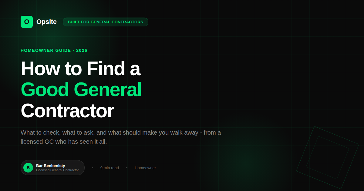 How to Find a Good General Contractor in 2026