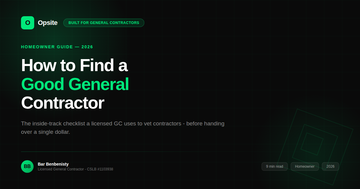 How to Find a Good General Contractor in 2026