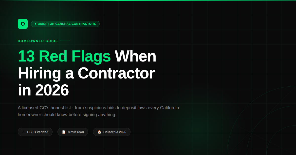 13 Red Flags When Hiring a Contractor in 2026