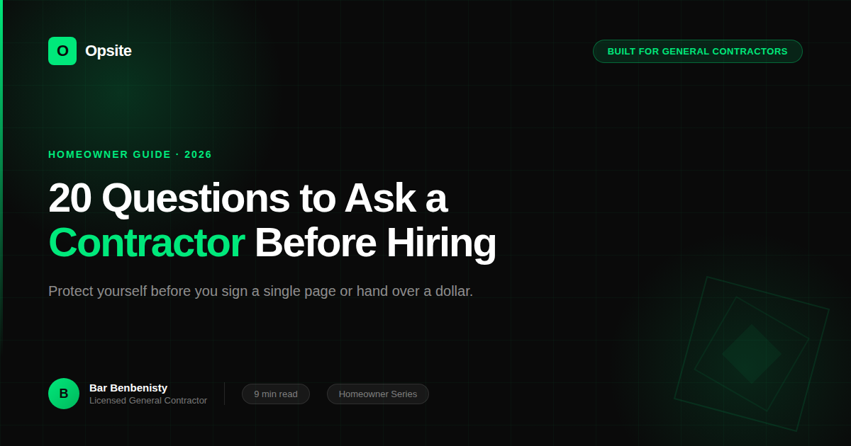 20 Questions to Ask a Contractor Before Hiring in 2026