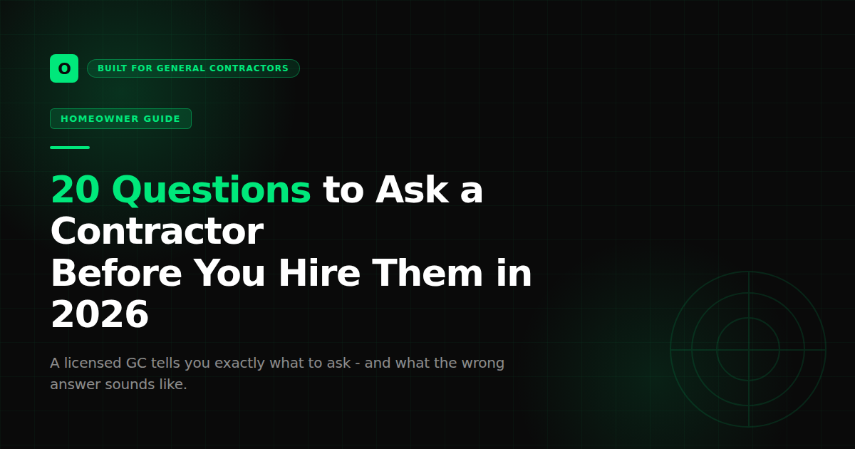 20 Questions to Ask a Contractor Before You Hire Them in 2026