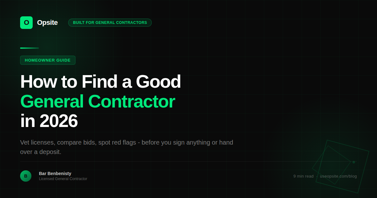 How to Find a Good General Contractor in 2026