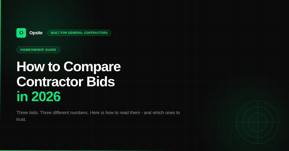 How to Compare Contractor Bids in 2026 (Without Getting Burned)