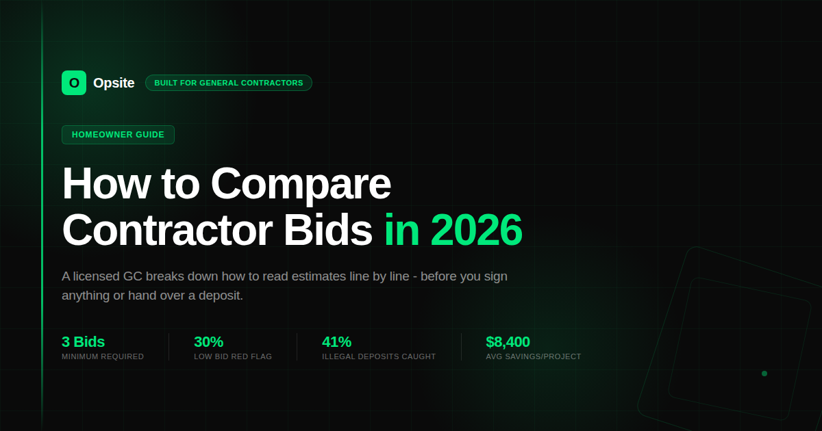 How to Compare Contractor Bids in 2026: A Licensed GC's Honest Guide