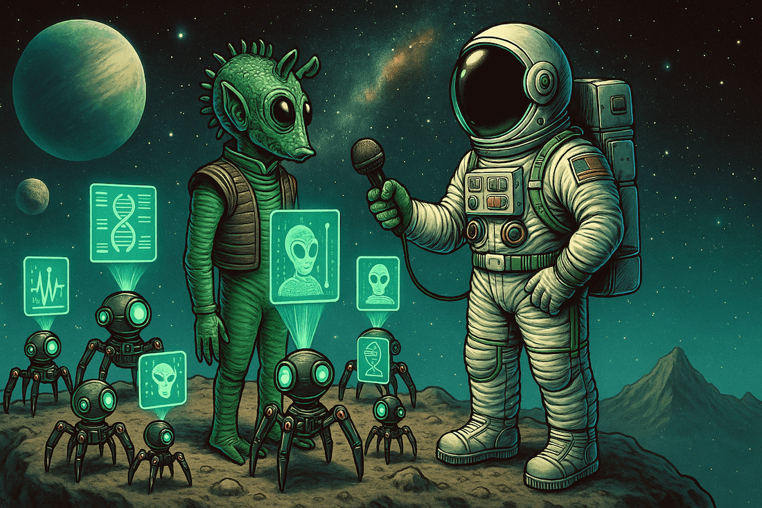 A modern account executive on a discovery call with prospect. The AE is utilising AI tools to assist with the conversation.