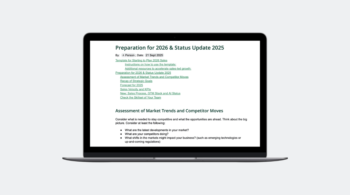 GTM Club's free template for prepping to plan 2026 is designed to help you get a head start.