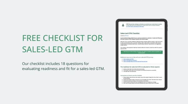 Download our checklist for sales-led GTM readiness.