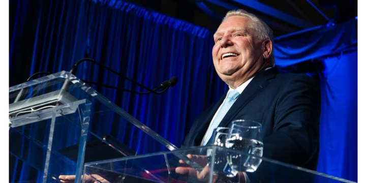 Photo of Doug Ford from election night, February 27, 2025. Photo by Laura Proctor, Canadian Press