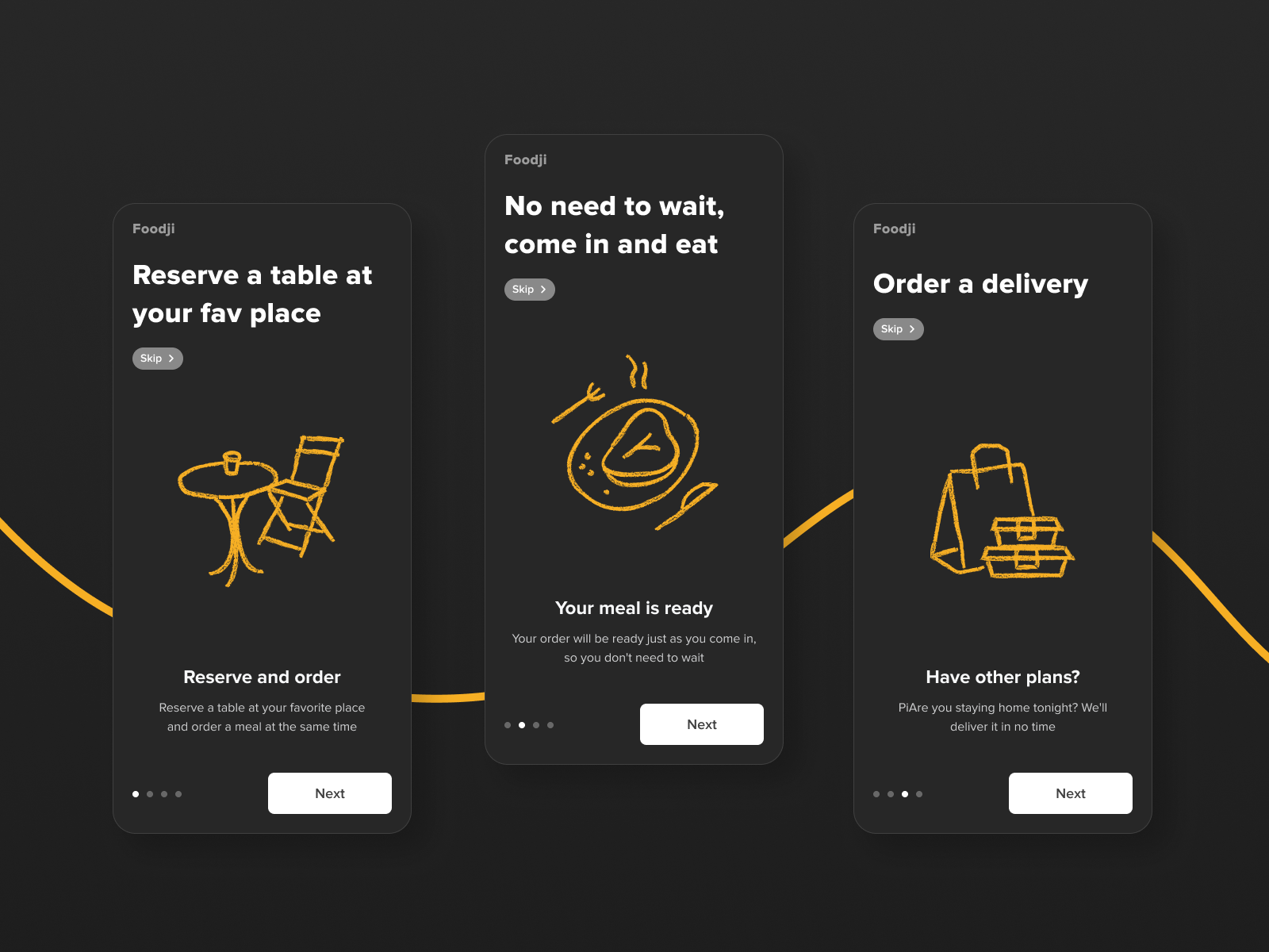 Onboarding screens
