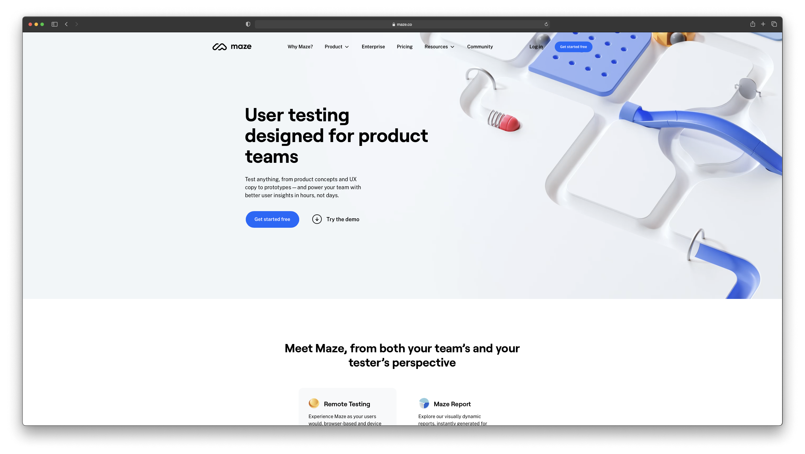 Maze.co landing page