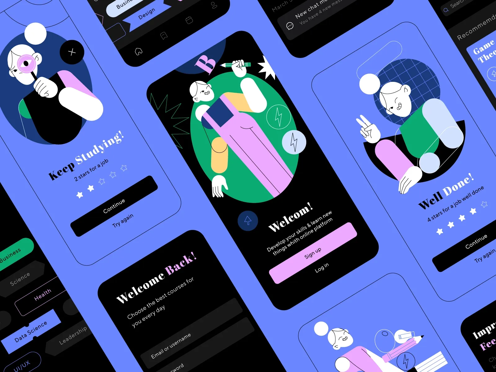Abstract geometry mobile app design