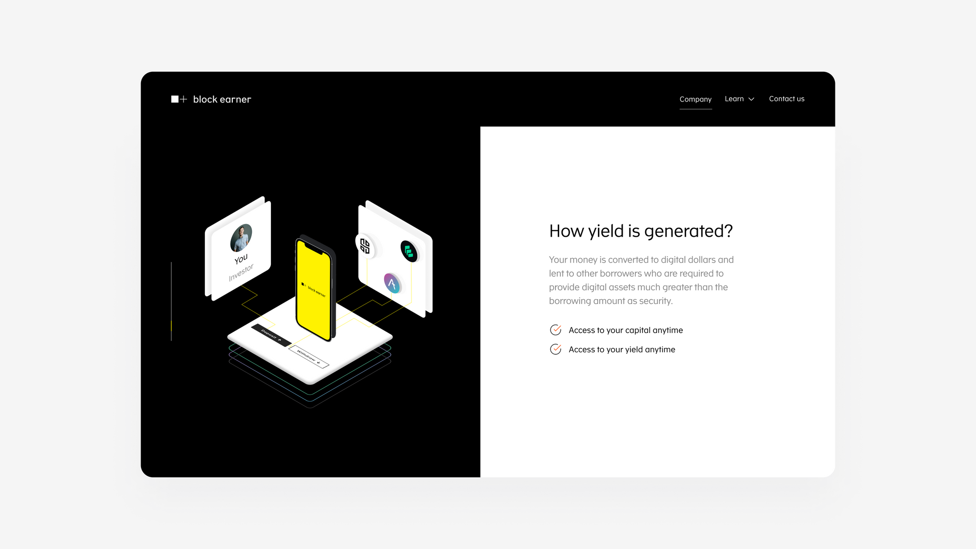 Blockearner fintech design