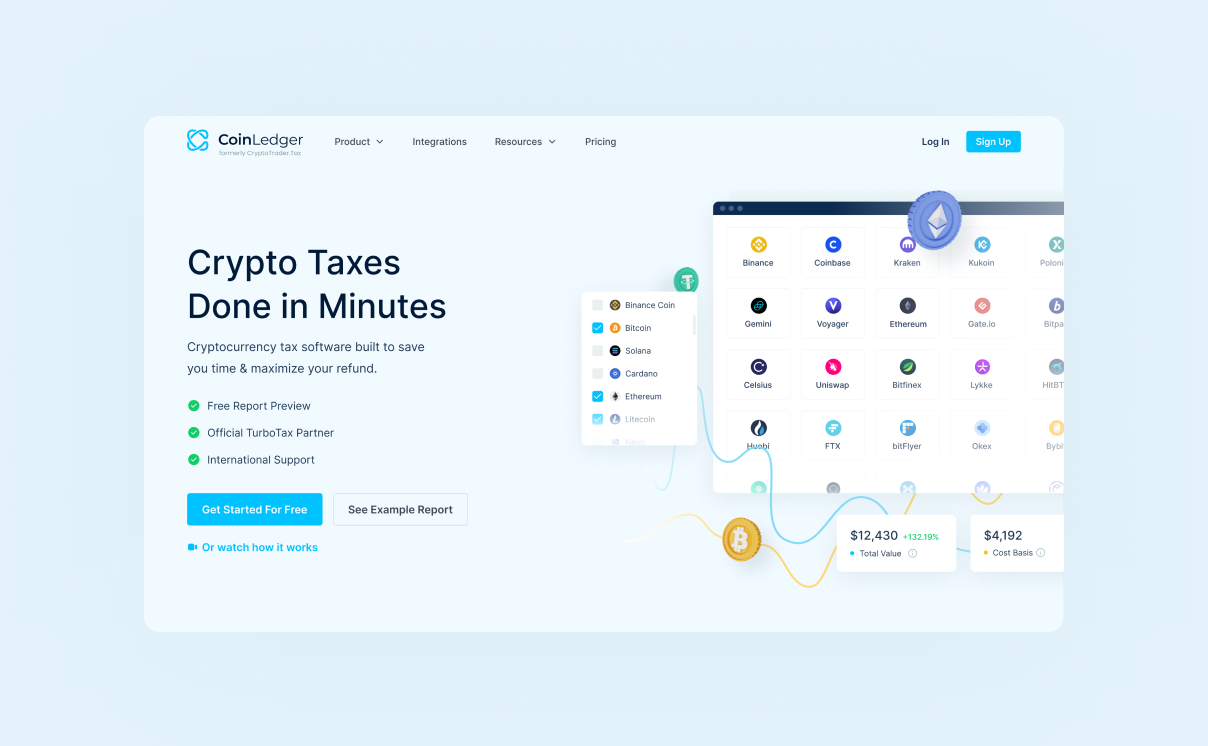 Fintech website design 