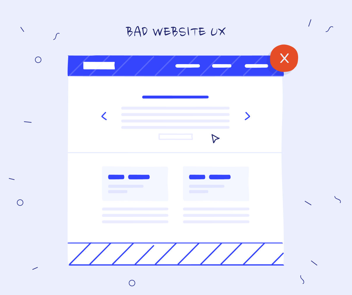 Bad website usability