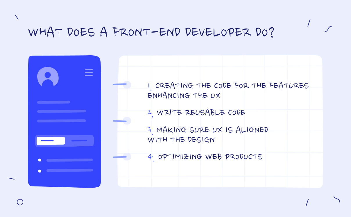 List of responsibilities of a front-end developer
