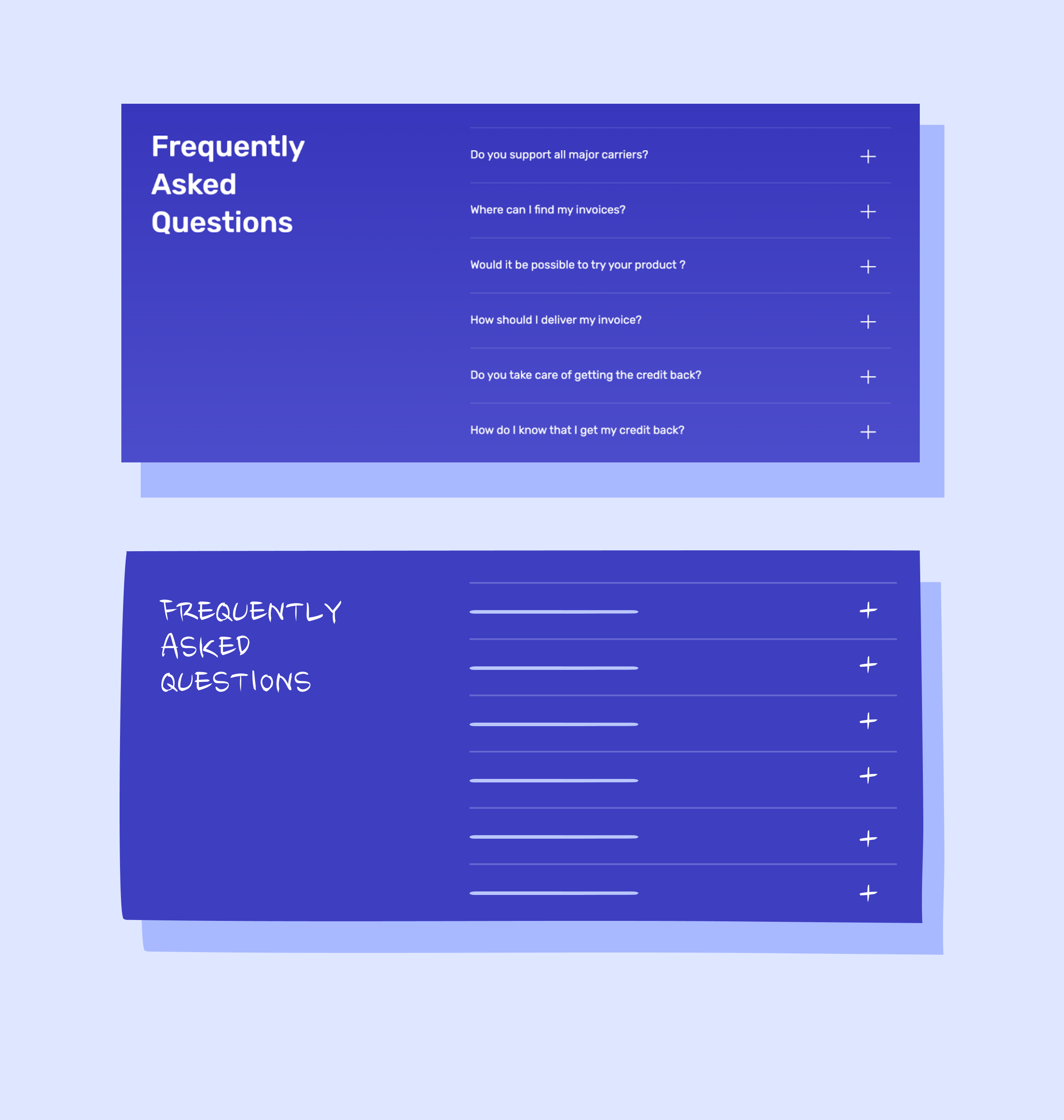 Frequently ask questions section SaaS