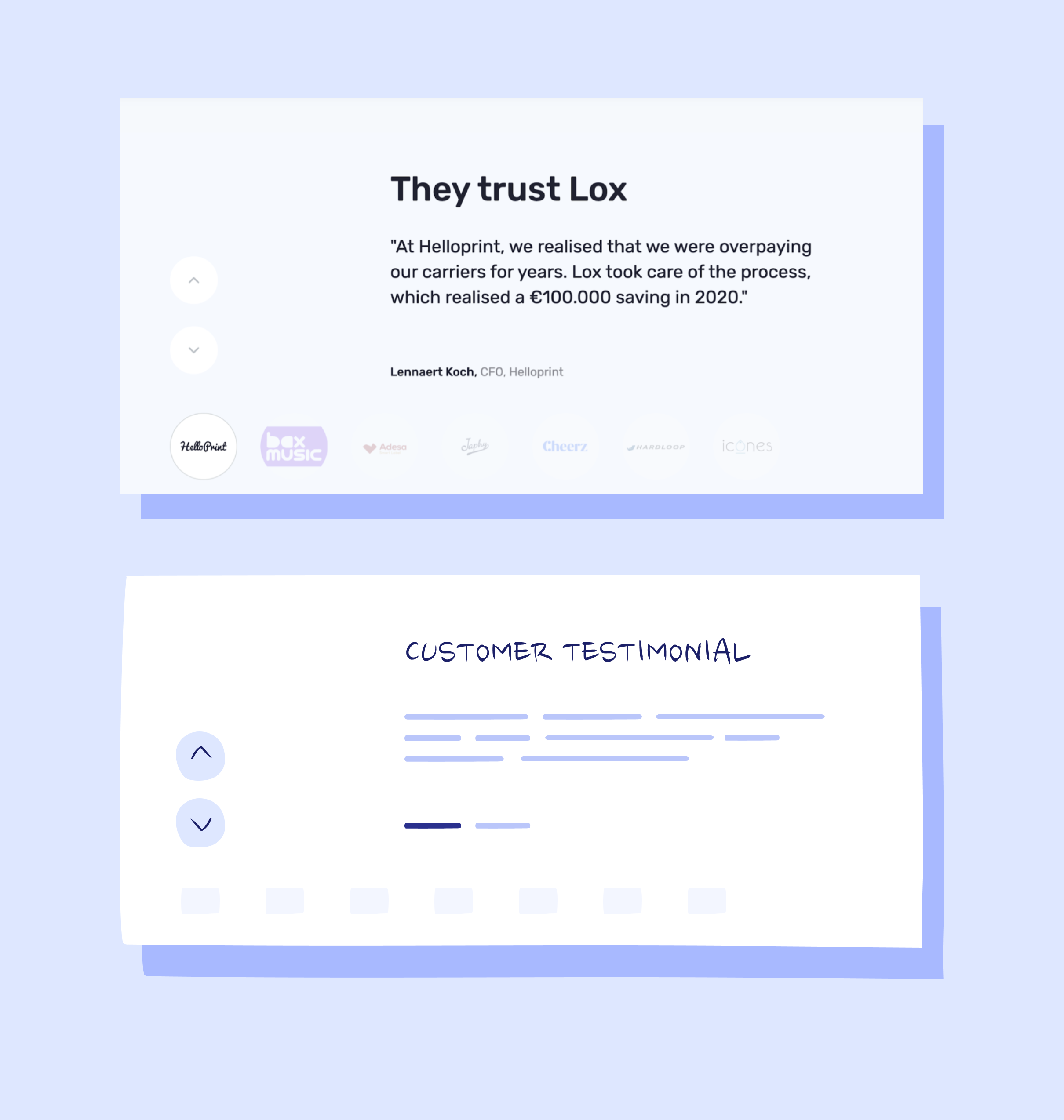 Social proof section SaaS landing