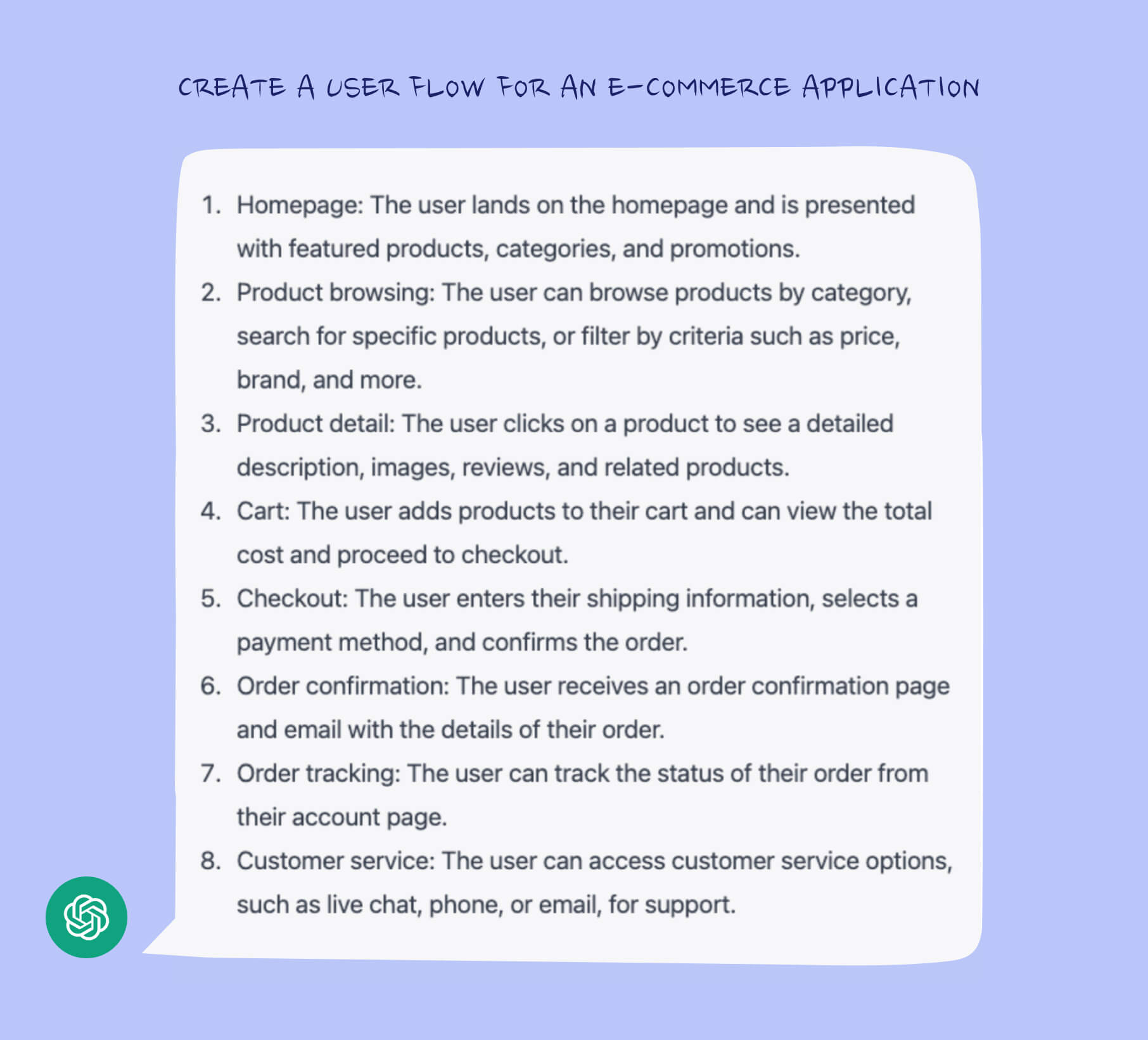 ChatGPT user flow