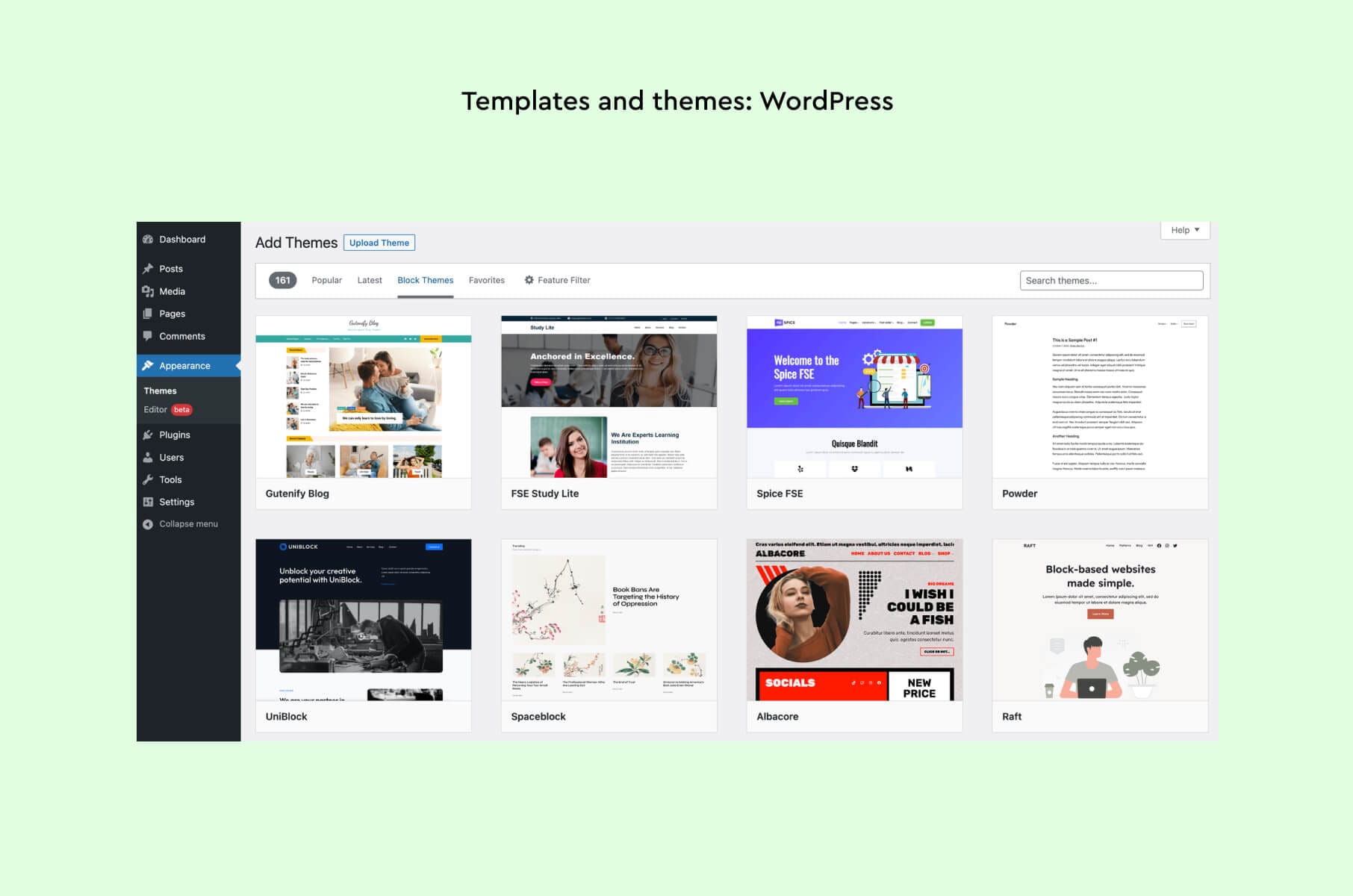WordPress templates